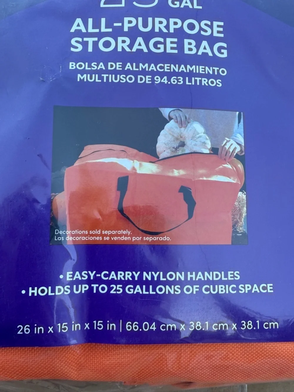 Haunted Living 25 Gal All-Purpose Storage Bag — Orange Halloween